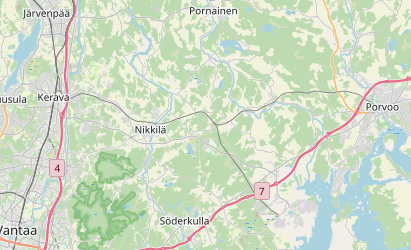 Porvoo–Kerava rata kartta